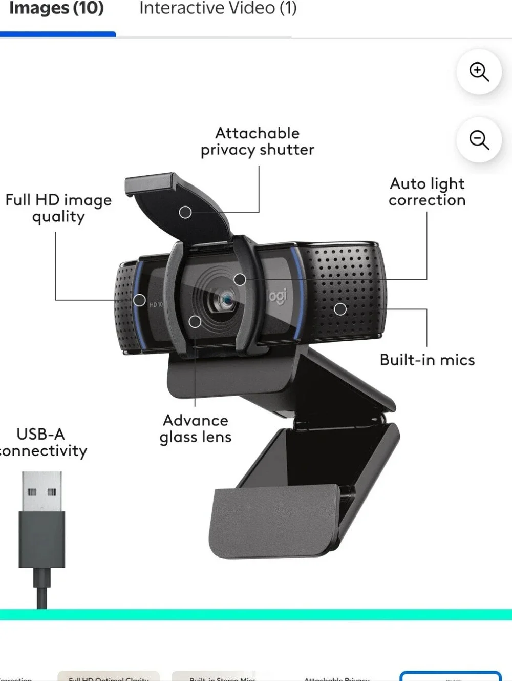 Logitech HD Webcam with Privacy Shutter - Black